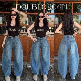 DBJ กางเกงยีนส์ทรงบาเรลแซมโค้งสีสนิมอ่อน ป้าย ON THE WAY แต่…