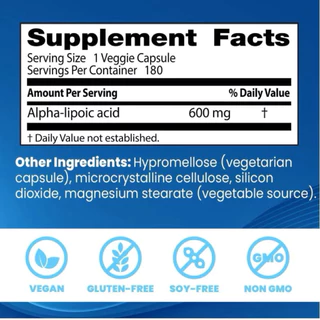 ล๊อตใหม่มาก EXP 12/27 พร้อมส่ง 🇺🇸 Alpha Lipoic Acid 600 mg 60 เม็ด ของแท้ 💯 %