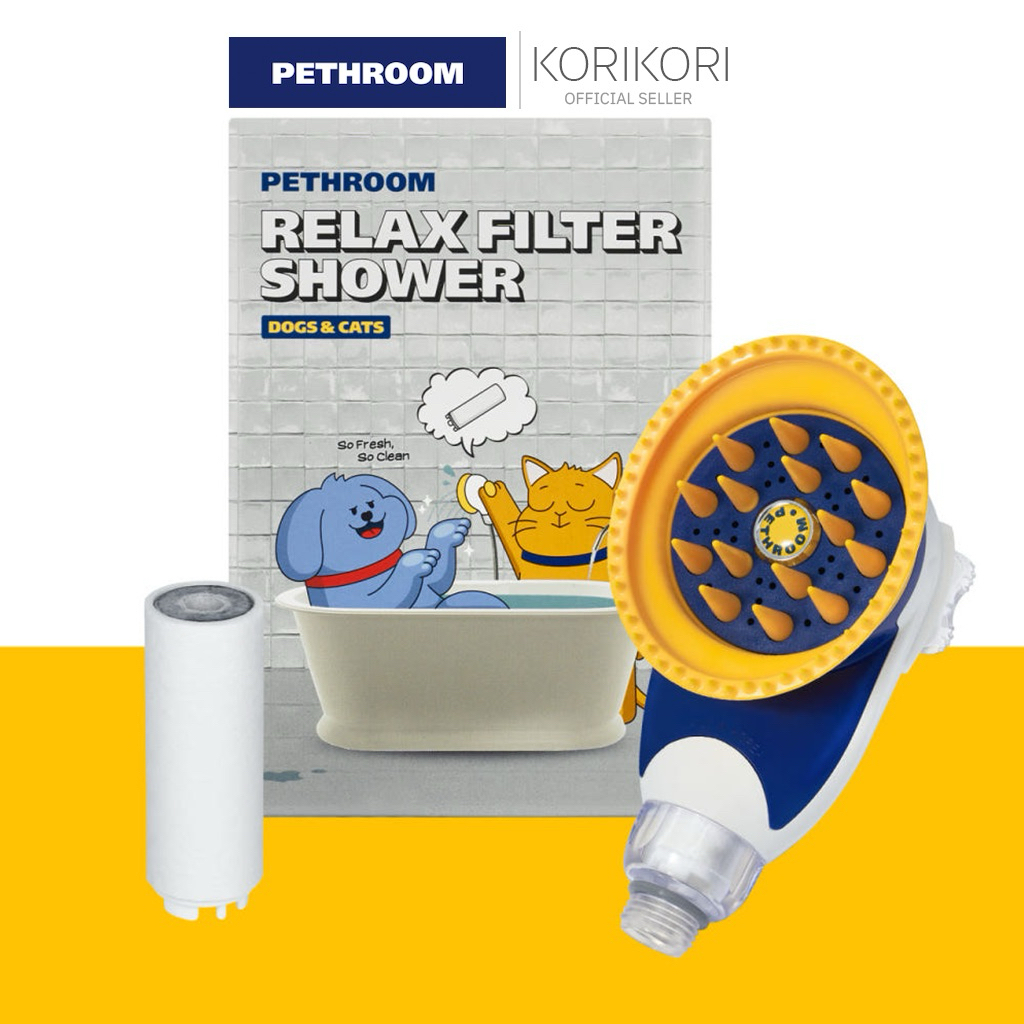 [Pethroom] ฝักบัวกรองน้ำ Relax สำหรับสุนัข/แมว พร้อมไส้กรองรีฟิล – ฝักบัวพรีเมียมสำหรับสัตว์เลี้ยง| dog shower filter
