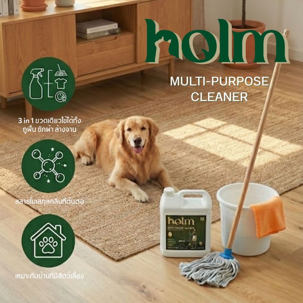 holm น้ำยาทำความสะอาดอเนกประสงค์ ไม่ทิ้งคราบ สูตรเข้มข้น รูปที่ 3