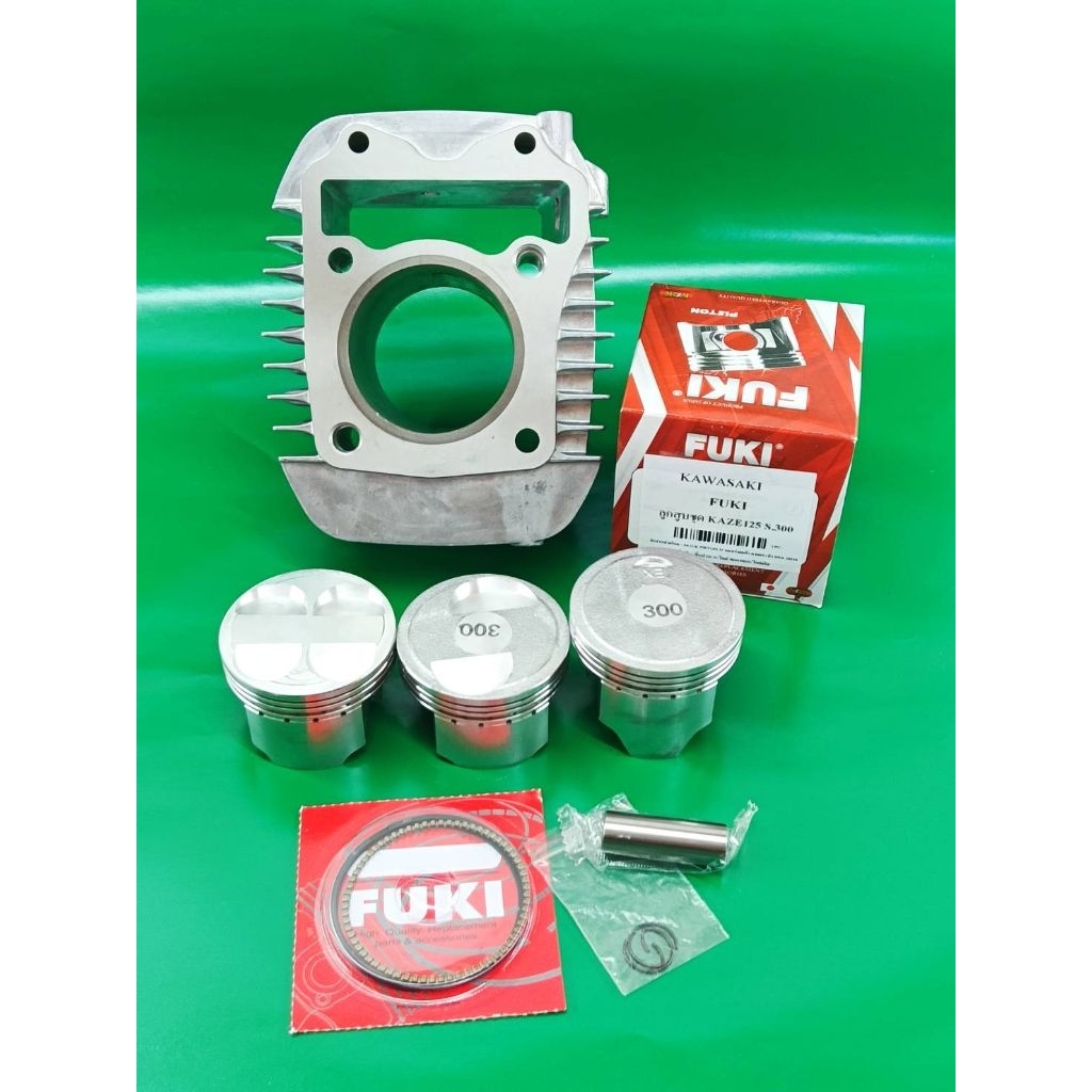 เสื้อสูบ W125i,MSX/KYZ 59 ปลอกยาว พร้อมลูกคาเซ่ (ฟูกิ) 59 มิลสลัก13 หลบวาล์ว 2วาล์ว และ4วาล์ว