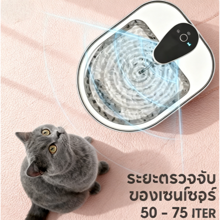 เครื่องน้ำแมวอัจฉริยะ 3.2L ระบบเซ็นเซอร์ น้ำไหลเวียนฟิลเตอร์ 4 ขั้น รักษาความสะอาด ทำงานเงียบ - รูปที่ 6