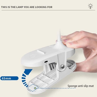 โคมไฟ LED แบบคลิป หมุนได้ 360 องศา สำหรับหอพัก ห้องนอน และการอ่านบนโต๊ะ