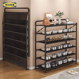 YIJIA รุ่นอัปเกรด ไม่ต้องประกอบ ชั้นวางรองเท้า พับเก็บได้ โค…