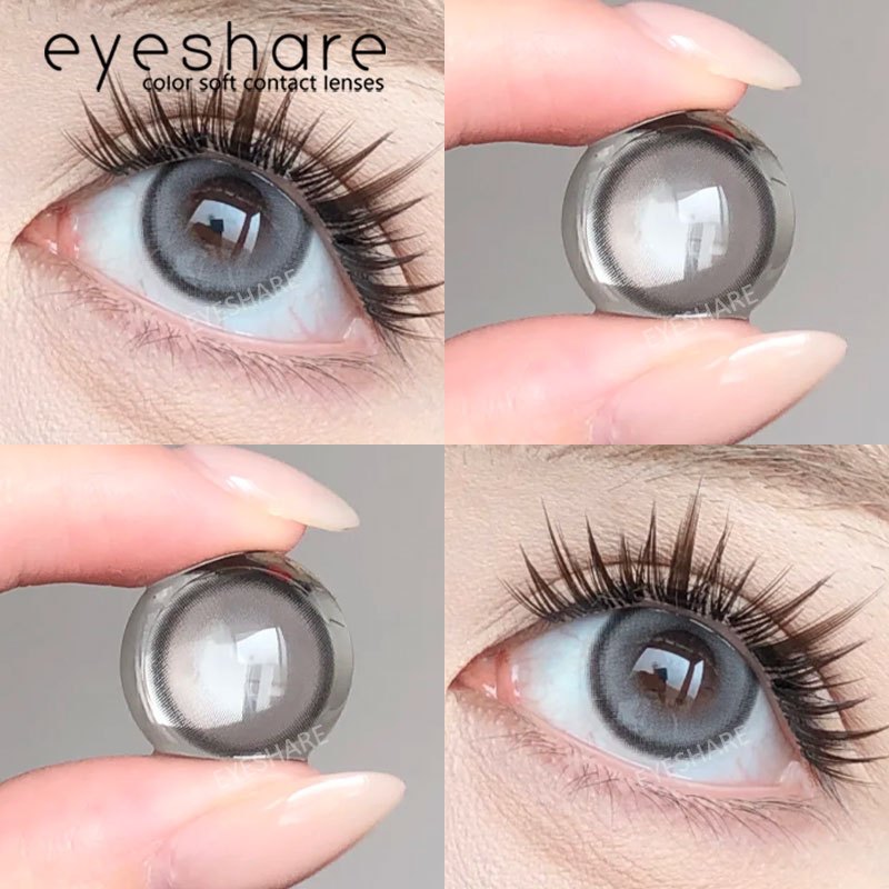 {COD}-Eyeshare Zurich Grayคอนแทคเลนส์ 1 คู่ 14.5 มม.เลนส์สีตาขนาดใหญ่หนึ่งปีใช้จัดส่งฟรีความชื้น 38%