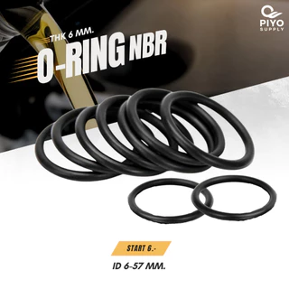 โอริง O-Ring วงใน ID 6 - 57 mm ความหนา 6 มิล ยางโอริง NBR 70 เลือกขนาดได้ ยี่ห้อ GAPI นำเข้าจากอิตาลีของแท้ 100%