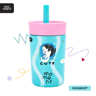 แก้วน้ำเด็ก กระบอกน้ำเด็ก 350ml สแตนเลส เก็บเย็น/ร้อน ลายการ์ตูนเต็มใบ พกพาสะดวก รุ่น Kid’s Little Buddy Moment