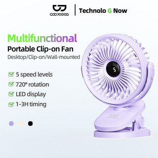GOOJODOQ พัดลมมัลติฟังก์ชั่น 3in1 การไหลของอากาศเงียบพร้อม 5 ความเร็ว Led และการตั้งค่าเวลา Fan