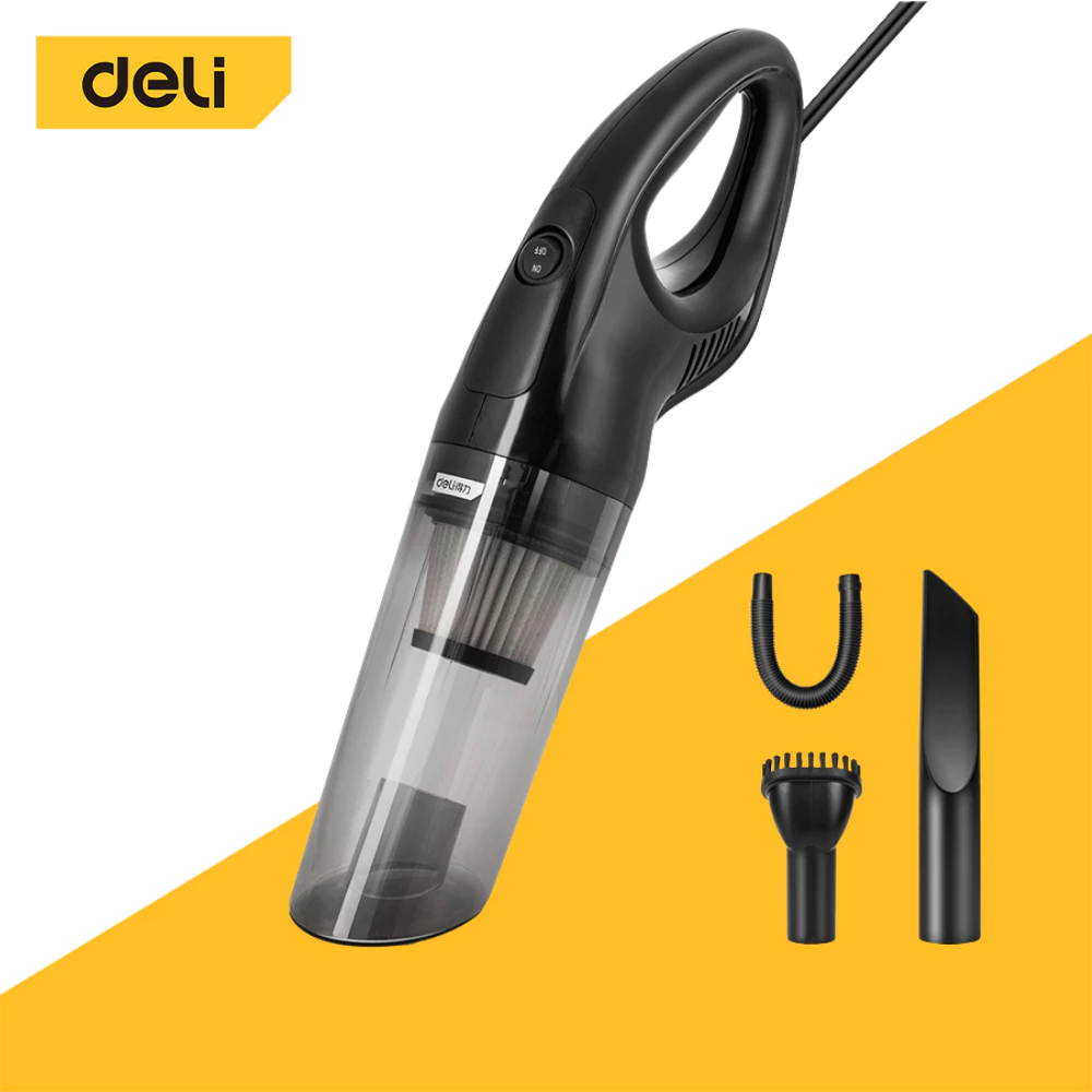 Deli เครื่องดูดฝุ่นในรถ เครื่องดูดฝุ่น เครื่องดูดภายในรถ ใช้ได้ทั้งบ้านและรถ ใช้HEPA Vacuum Cleaner