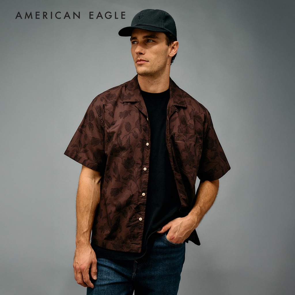 American Eagle Everyday Relaxed Camp Collar Shirt เสื้อเชิ้ต ผู้ชาย (NMSH 015-3005-200)