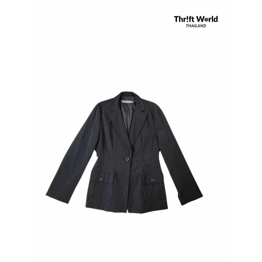 Blazer สูททำงาน เบลเซอร์ แขนยาว ผู้หญิง สีดำ มือสอง S61