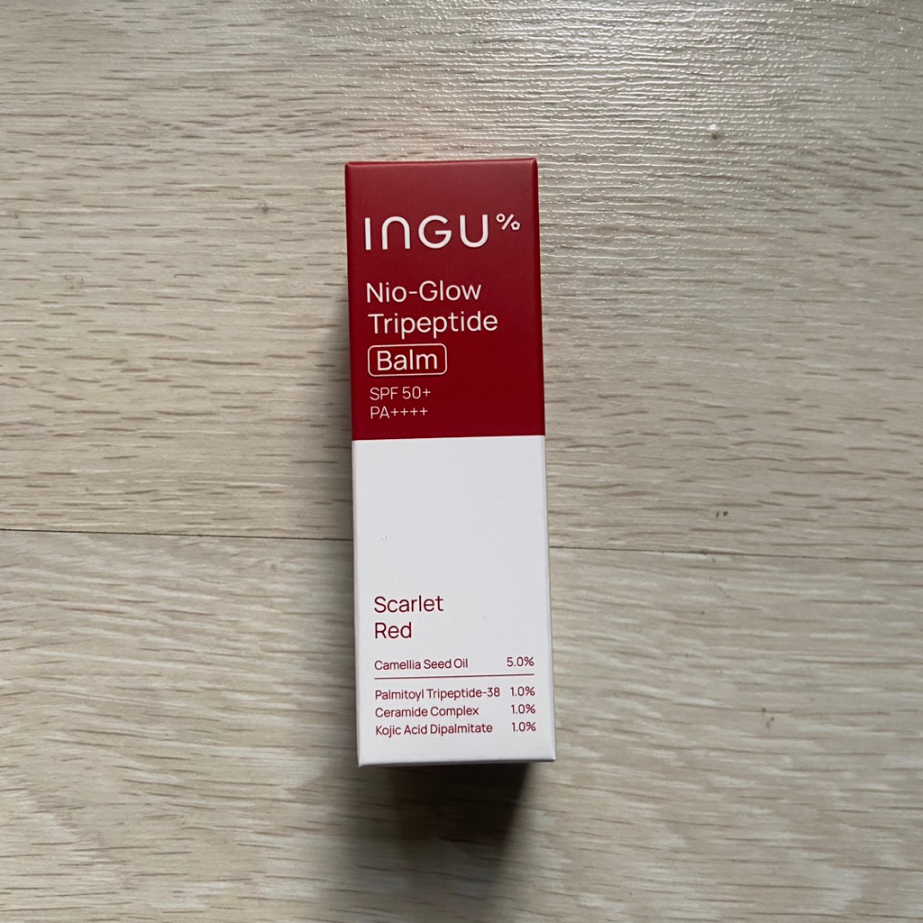 ลิป อิงกุ INGU Nio-Glow Tripeptide Balm SPF 50+ PA++++ ลิปบาล์ม กันแดด บำรุงปาก สีแดง Scarlet Red ชุ