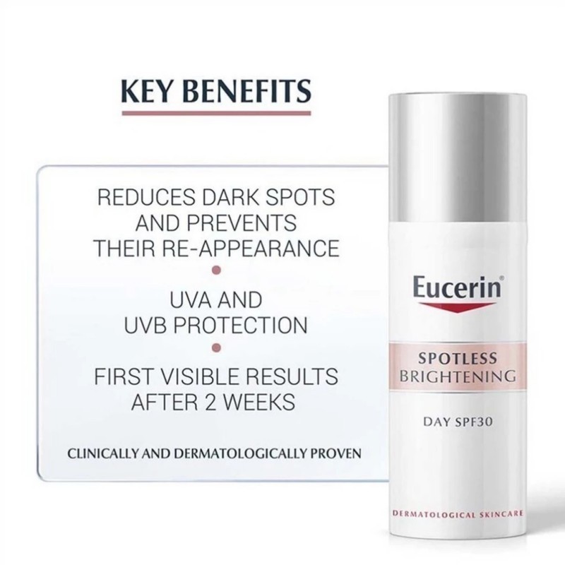 Eucerin SPOTLESS BRIGHTENING DAY SPF30 /NIGHT FLUID 50ml เดย์ครีมลดเลือนจุดด่างดำฝ้าแดด