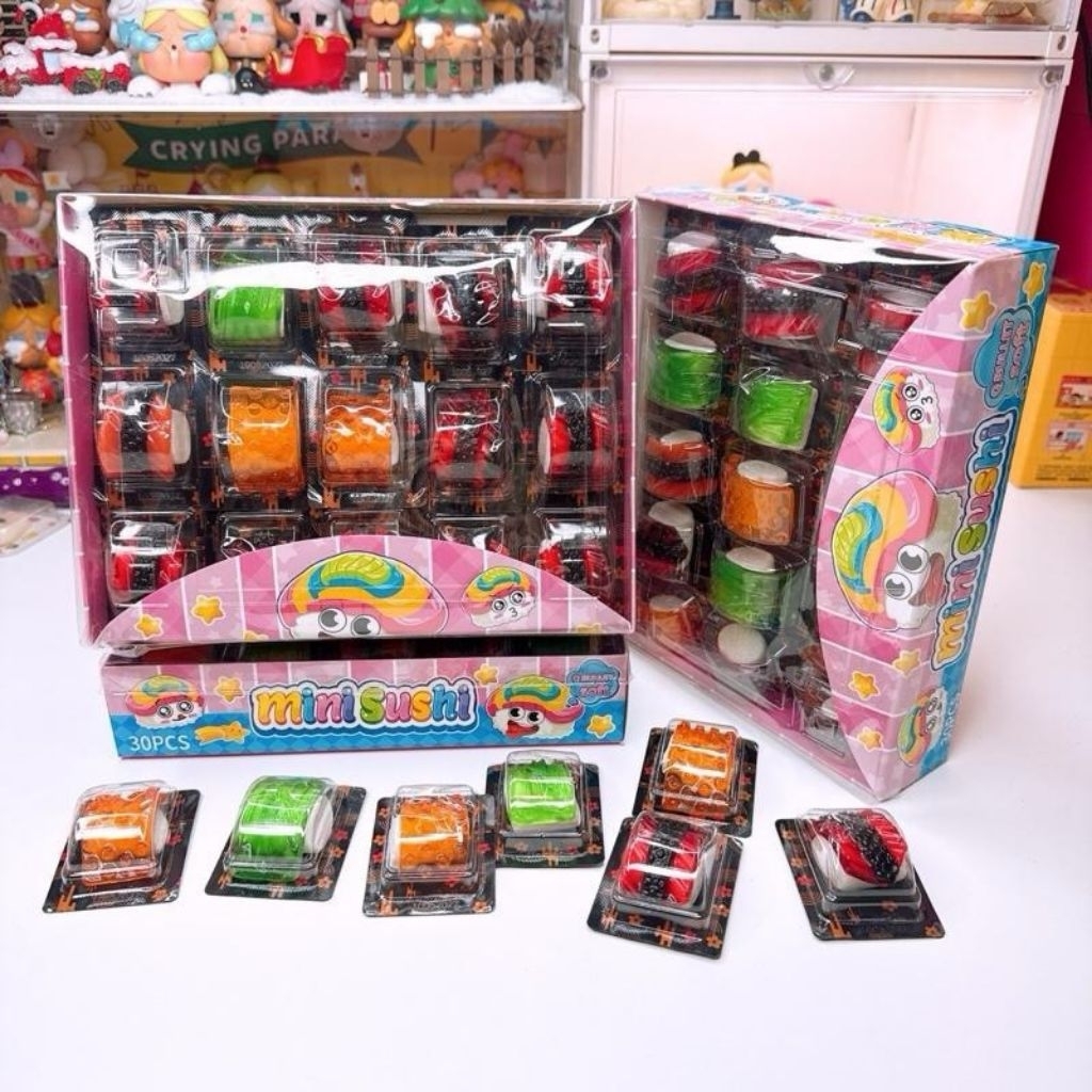 เเซลม่อนซูชิแคนดี้ มาชเมลโล่ เยลลี่ กล่องขาว (1 กล่อง 30 ชิ้น)