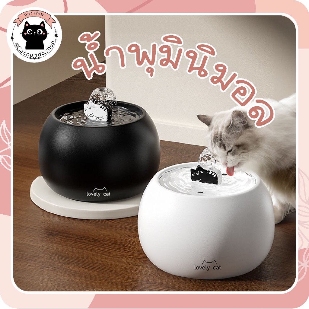 🌵 น้ำพุlovely พร้อมไส้กรอง น้ำพุสัตว์เลี้ยงอัตโนมัติ น้ำพุแมว  น้ำพุสัตว์เลี้ยงกรองน้ำอัตโนมัติ ช่วยให้น้ำสะอาด 🌵