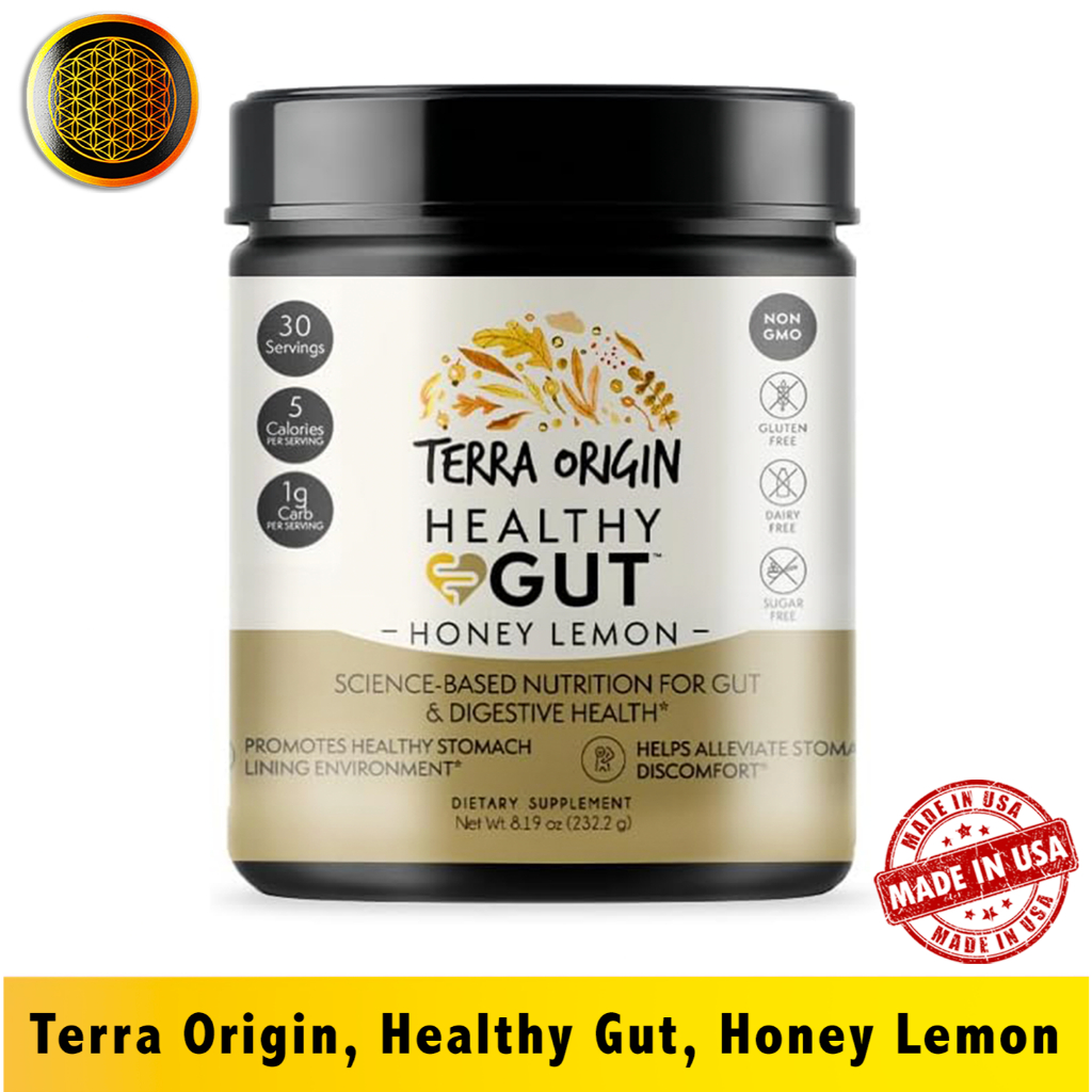 Terra Origin, Healthy Gut, Lemon Honey, 8.19 Ounces (232.2 Grams) - [EXP 04/2028]