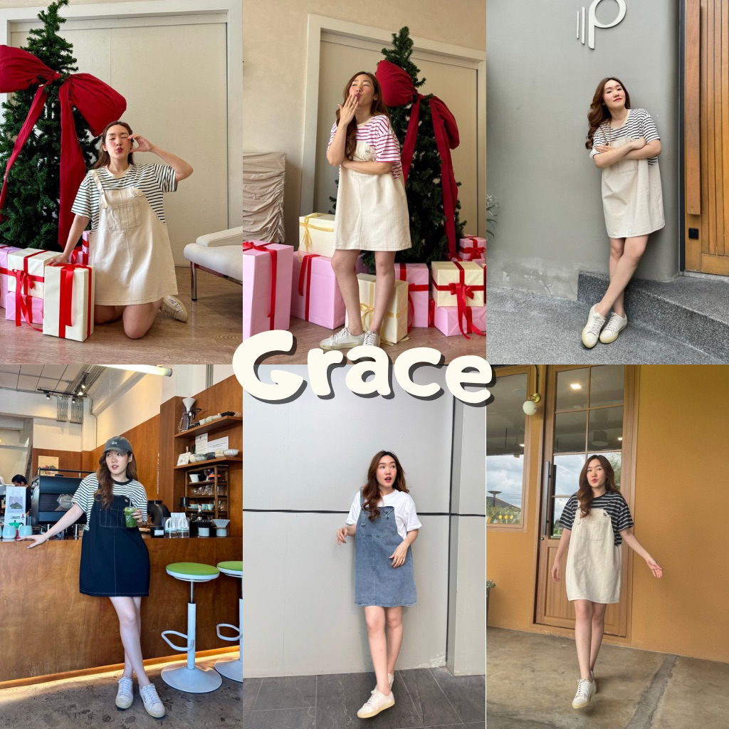 93FAVORS l “GRACE” เดรสเอี๊ยมแขนสั้น