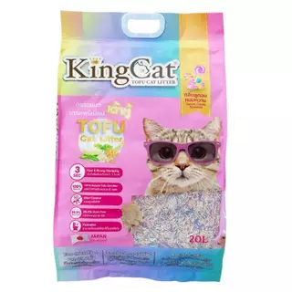 ทรายแมว King Cat ทรายเต้าหู้ ทำจากธรรมชาติ ขนาด 20L มี 5 กลิ่น จับตัวเป็นก้อนเก็บกลิ่นได้ดี