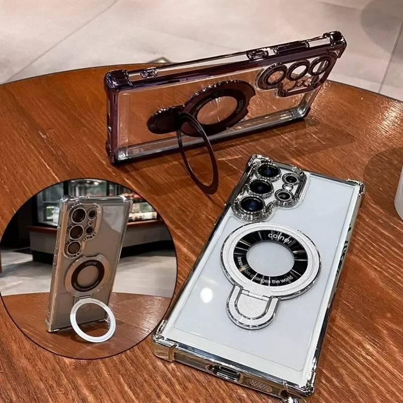 ส่งด่วน เคสใสขอบสี สำหรับ Samsung S26 S26Plus S26Ultra S23Ultra S25Ultra S24Ultra กระกันแทก4มุม ตั้ง