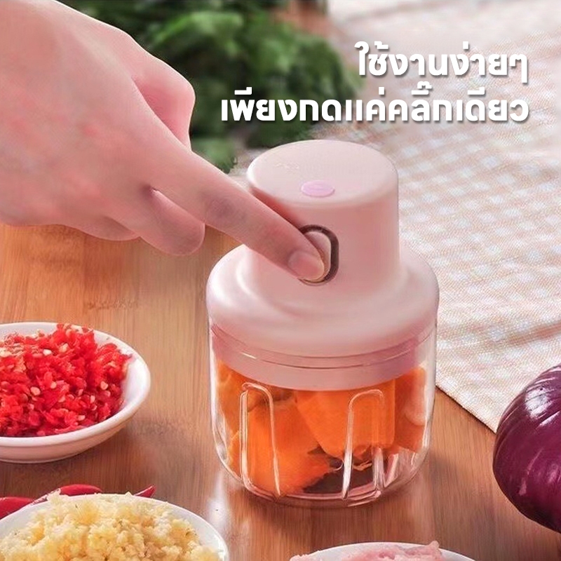 168HOMEเครื่องปั่นกระเทียม ปั่นพริกใช้งานง่ายประหยัดเวลา ใบมีดทำจากสแตนเลสเกรด 304 ไม่มีสนิมมีขนาด 100 มล. และ 250 มล.