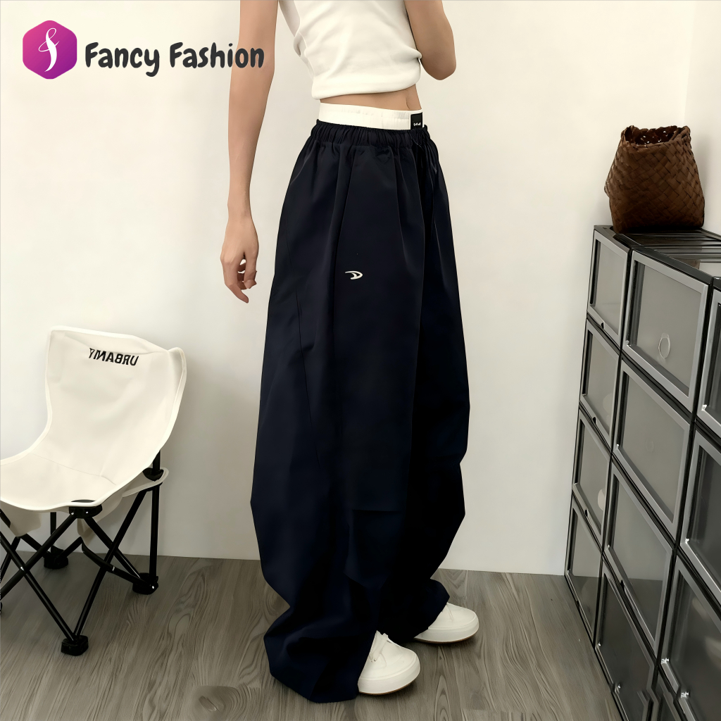 Fancy Fashion กางเกงลาวส์มาก สีน้ำเงินเข้ม โลโก้เล็กสบายตา ใส่สบาย ผสมผสานง่าย ใช้ได้ทุกโอกาส
