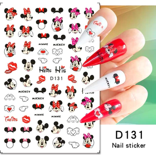 สติกเกอร์ติดเล็บ ลายมิกกี้เม้าส์ 3D มีหลากหลายแบบให้เลือก สินค้าพร้อมส่งในไทย