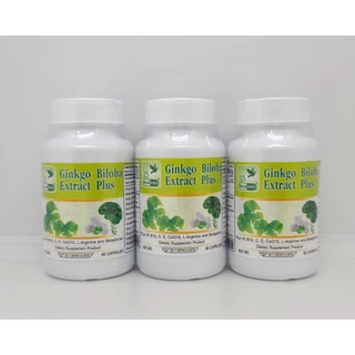 สารสกัดจากใบแปะก๊วย พลัส Ginkgo Biloba Extract Plus ตรา บลูเบิร์ด ขนาด 600 มิลลิกรัม 60 แคปซูล
