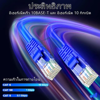 CAT6 สายแลน RJ45 1Gbps 0.3M-50M สีน้ำเงิน 1000Mbps วิ่งเต็มสเปก เคเบิลเครือข่าย อินเตอร์เน็ต สำหรับ PC แล็ปท็อป เราเตอร