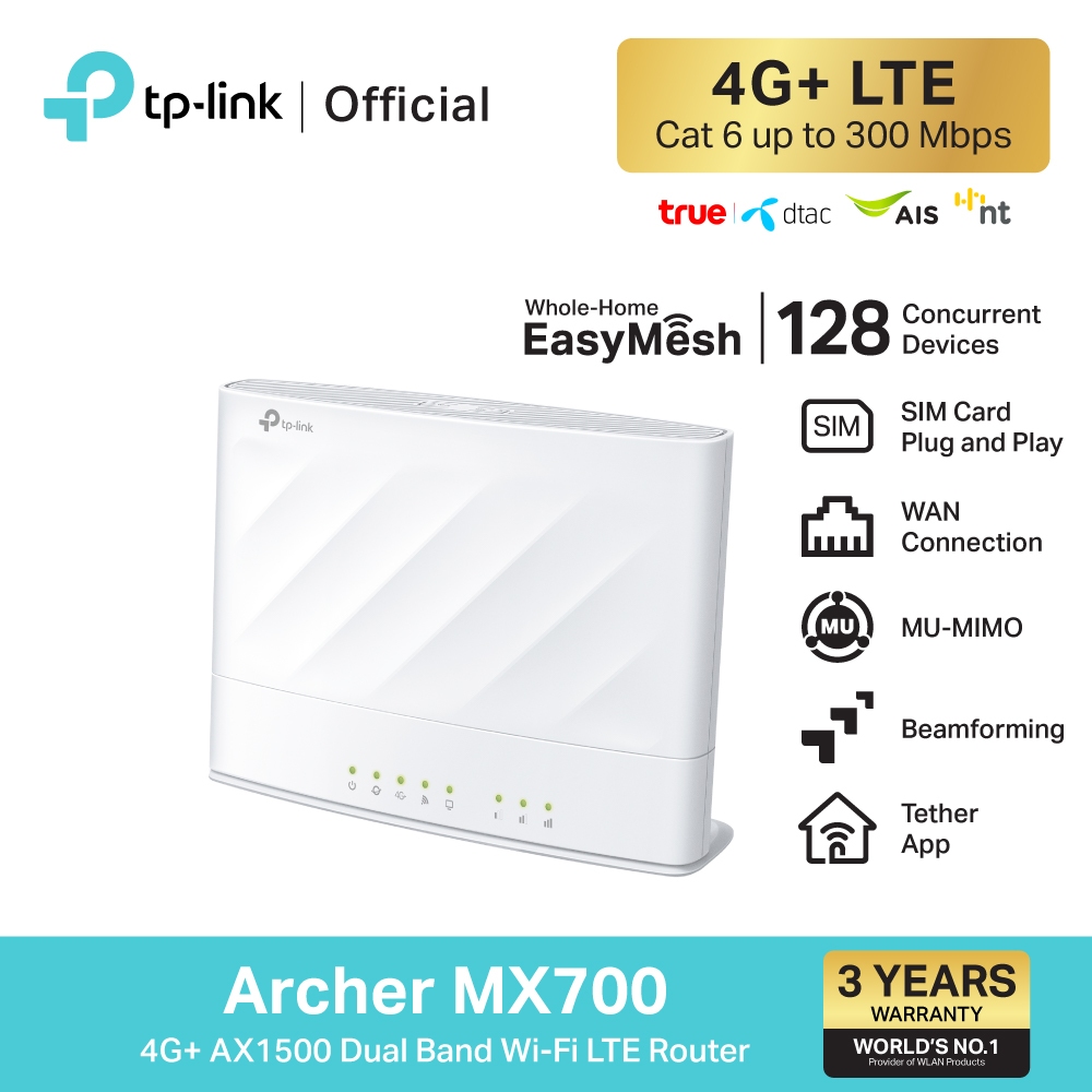TP-Link Archer MX700┃ เราเตอร์ใส่ซิม 4G+┃AX1500 Dual Band Wi-Fi LTE Router┃router ใส่ซิม┃ซิม┃เราเตอร์ wifi┃router wifi
