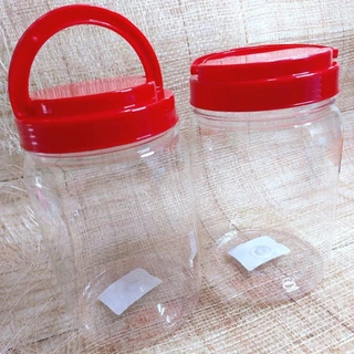 กระปุกกลม1,750ml. ขวดโหลพลาสติกPP กลมเรียบใส ใส่ขนม ใส่ของ พร้อมส่ง