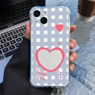 ซองใส่บัตรรูปถ่ายแบบใสสำหรับ เคส For iPhone 11 13 16 17 15 14 12 Pro Max XR 7 8 Plus XS Max เคสไอโฟน 11 คสซิลิโคนแบบใส
