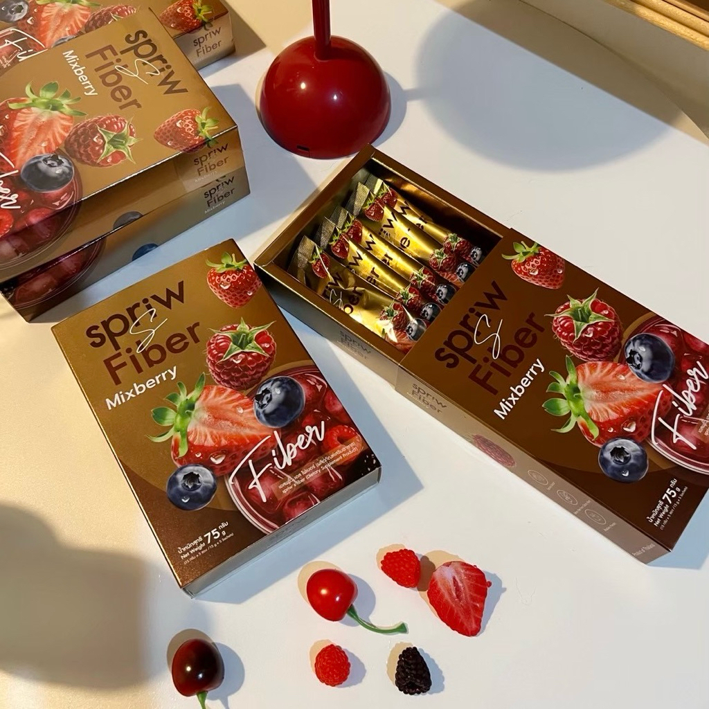 (1 กล่อง / 5 ซอง) 🌼 Spriw S Fiber Probiotic mixberry เอสพริ้วเอส ไฟเบอร์