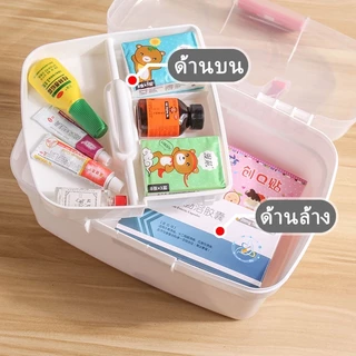 กล่องเก็บยา กล่องใส่ยาสามัญประจำบ้าน ขนาดใหญ่กล่องเก็บยาแบบพกพา อุปกรณ์ทางการแพทย์สําหรับครัวเรือน สามขนาดS/M/L