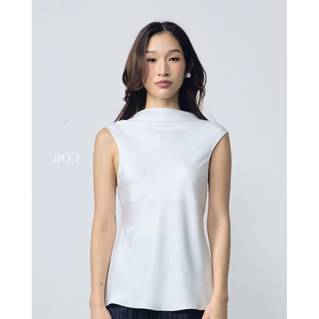 AOP Archive - (มี2สี) Tie-back Satin Top
