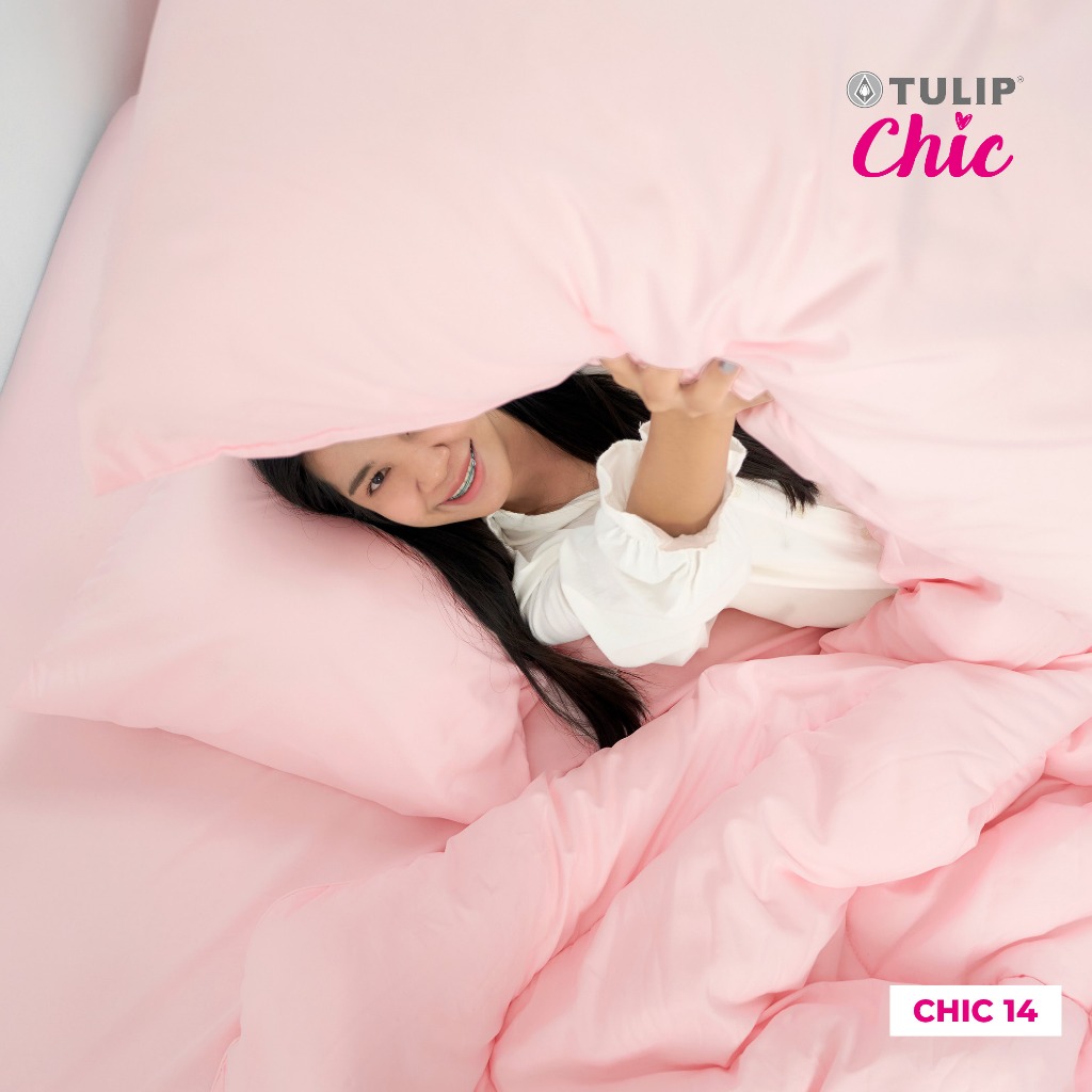 TULIP CHIC  สีพื้น CHIC14 โทนสีชมพูพาสเทล ชุดผ้าปู ผ้าห่มนวม สไตล์มินิมอล สัมผัสนุ่มไม่ระคายผิว
