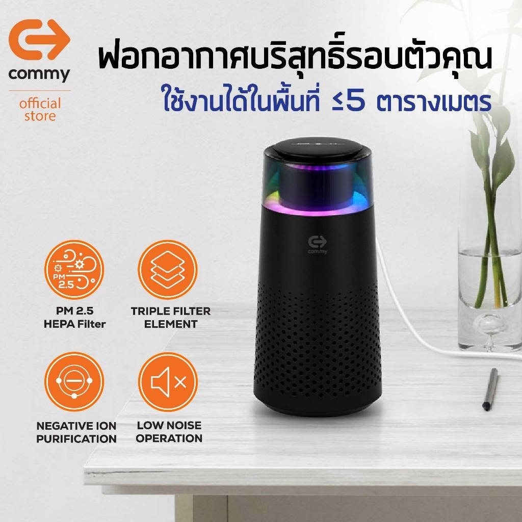 Commy เครื่องฟอกอากาศในรถยนต์ Car Air purifier เครื่องฟอกในรถ ไส้กรอง HEPA กรองฝุ่นในรถ รุ่น AP004