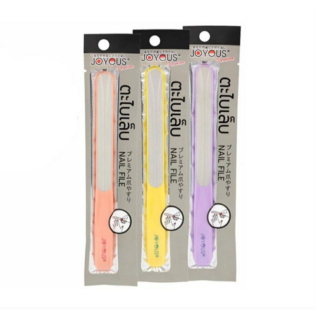 ตะไบ เล็บ ปลายโค้ง joyous nail file premium คละสุ่มสี ขนาดใหญ่ ใช้ตะไบ ลบคมเล็บ หลังการตัดเล็บ