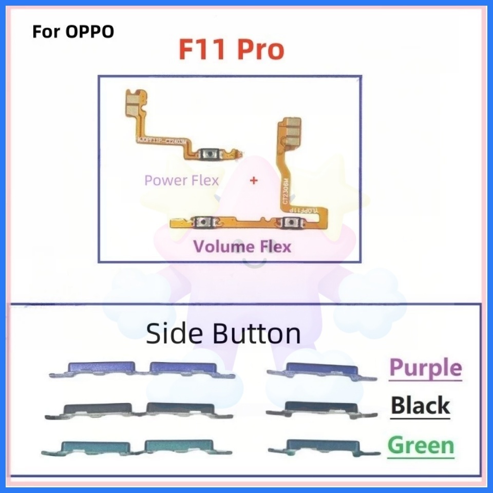 ปุ่มปรับระดับเสียง ปุ่มเปิดปิด แบบยืดหยุ่น สําหรับ OPPO F11 Pro