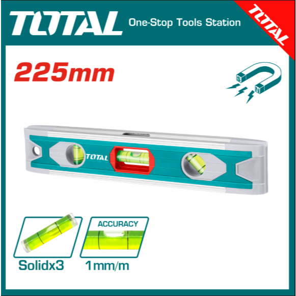 โททอล TMT2267 ระดับน้ำตอปิโด 9 นิ้ว มีแม่เหล็ก ร่อง V