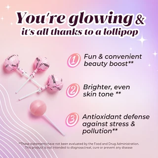 DN Lollipops ลูกอม Vitamin C Hydrolyzed Collagen Peptides L-Glutathione 10pcs Apple Cider Vinegar ACV 1000mg 60 Gummies