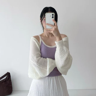 MOMOKA.KNIT🍑 เสื้อคลุม Cardigan ทรงคลุมไหล่🥯🍪
