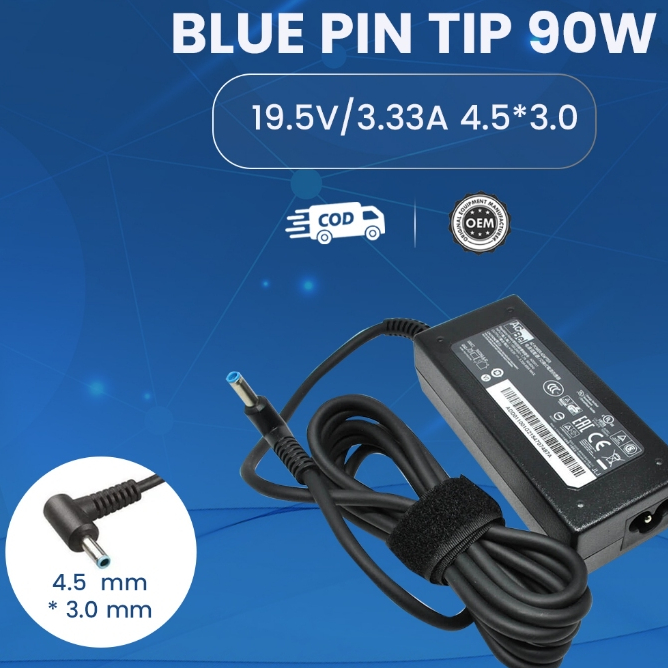 HP blue pin tip 90w ORIGINAL QUALITY-19.5V/3.33A 4.5*3.0