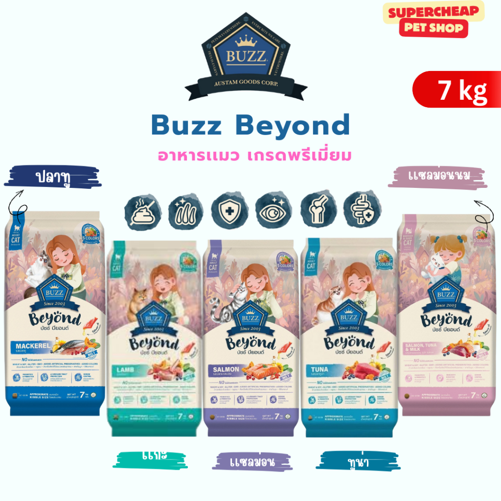 [7kg] Buzz Beyond บัซ บียอน อาหารแมว เกรดพรีเมียม ไม่มีกลูเตน