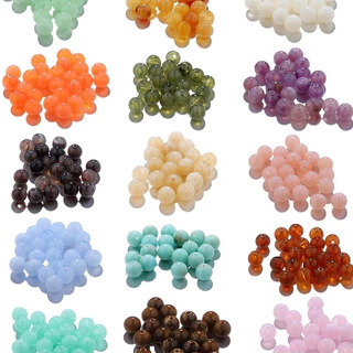 50ชิ้น 6/8mm ลูกปัดหินเทียม อะคริลิค ลูกปัดกลม 34สี สําหรับทําสร้อยคอ สร้อยข้อมือ DIY จัดส่งจากไทย