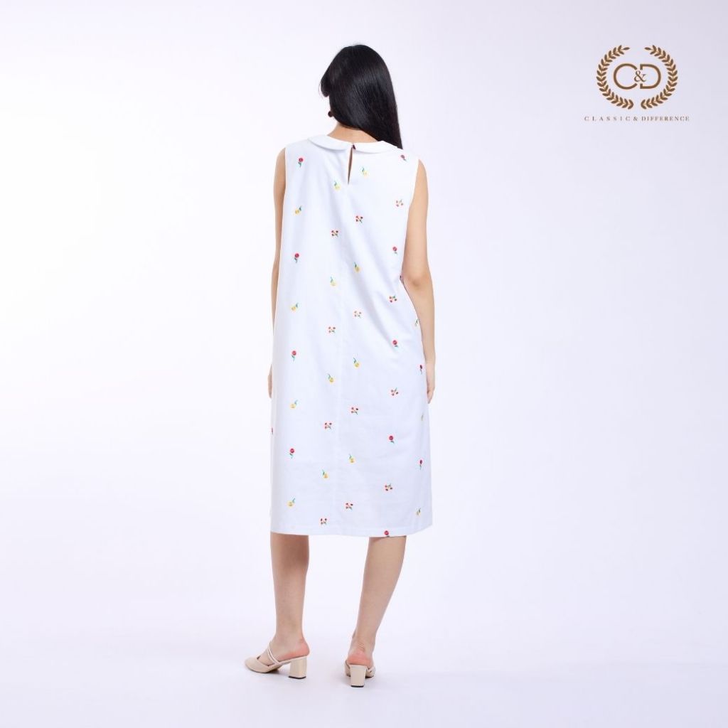 C&D White Komohana Dress Short sleeve White เดรส ไวท์ รูปที่ 6
