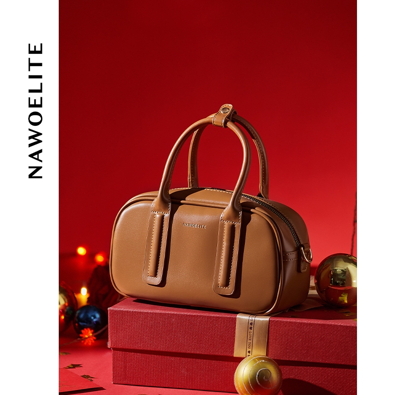 Nawoelite Bowling Bag กระเป๋าสะพายไหล่แฟชั่นยอดนิยม/กระเป๋า/กระเป๋าถือ/bag/กระเป๋าหนัง/กระเป๋าสะพายไหล่ ของขวัญคริสต์มาส