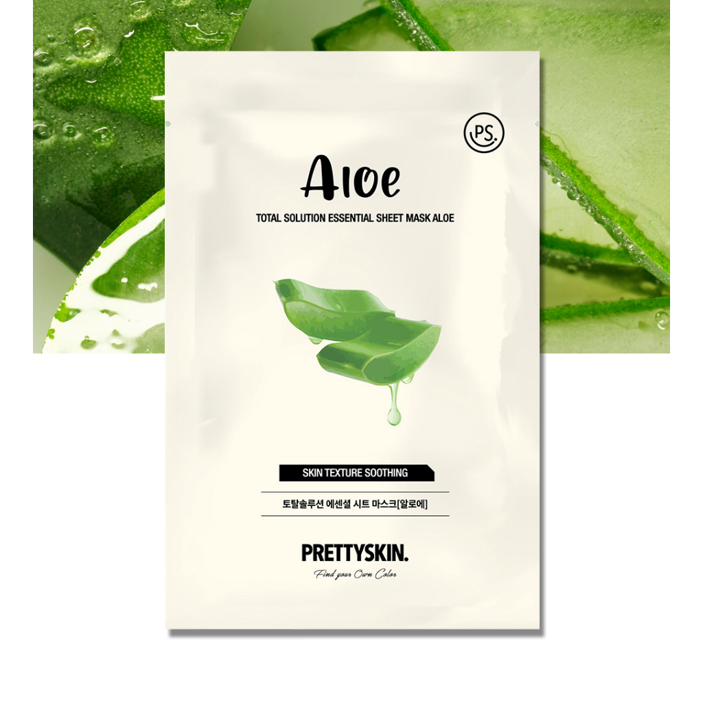 Prettyskin Aloe Mask มาส์กสูตรอาหารผิว ข่วยบำรุงผิวชุ่มชื้น เย็นสบาย ช่วยลดอาการระคายเคือง อักเสบ บำรุงผิวกระจ่างใส