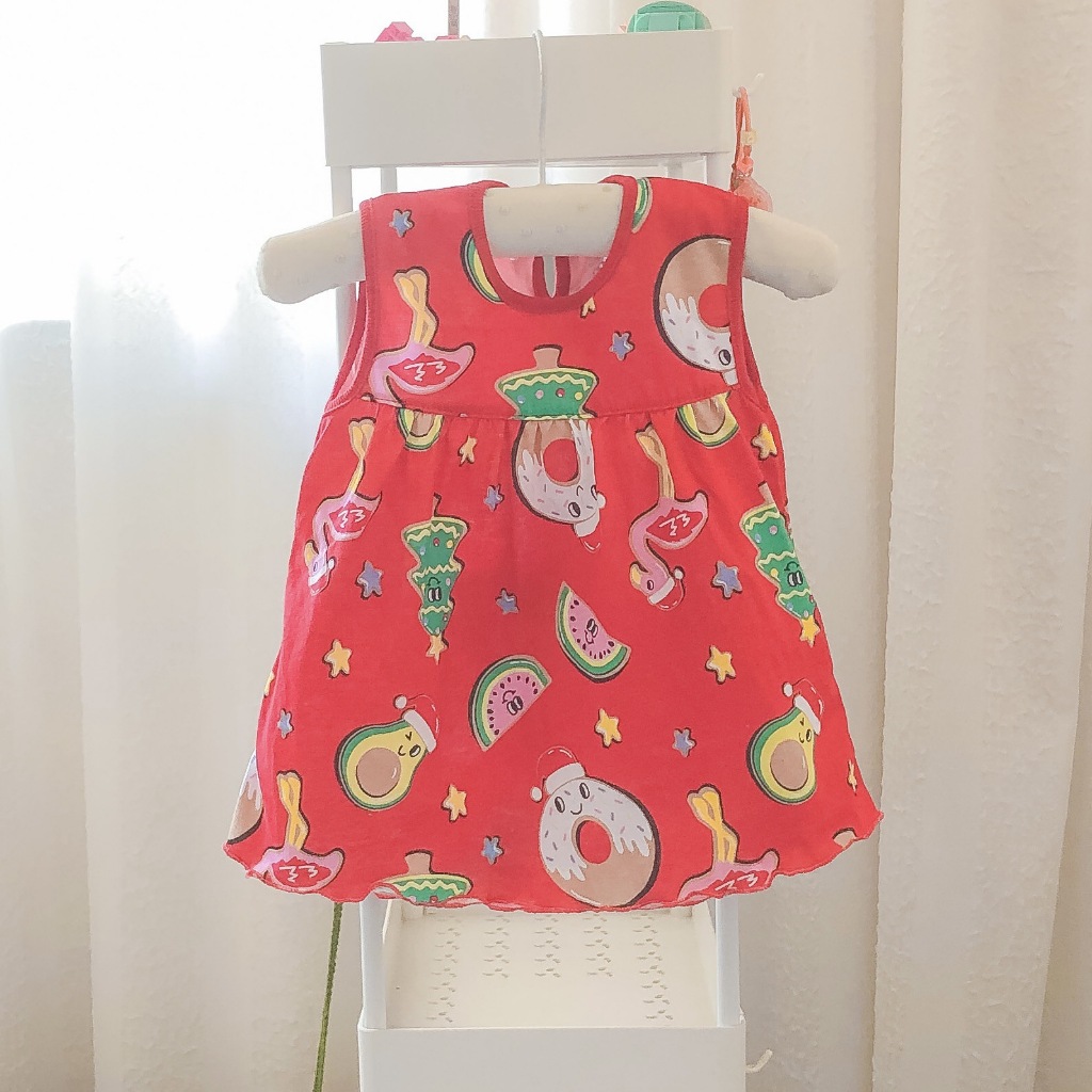 BrananaPlus ฮิตเข้าใหม่ พร้อมส่ง เดรสเด็ก เสื้อเด็ก กระโปรงงานปักข้าง DRK