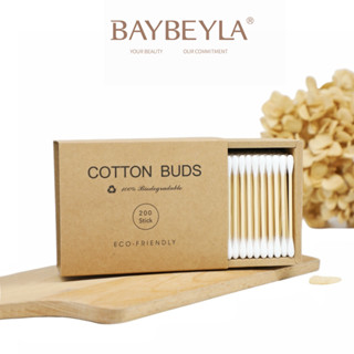 BAYBEYLA เบเบล่า สำลีก้านปลายสองด้าน สำลี ไม้กวาดเครื่องสำอา…