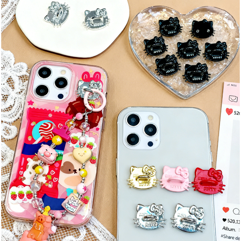 ตะขอติดโทรศัพท์มือถือKTเคสโทรศัพท์แมวหัวเข็มขัดด้านหลังDIYโซ่โทรศัพท์หัวเข็มขัดแขวนตะขอจี้โทรศัพท์การ์ตูน